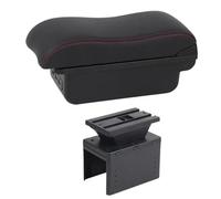 RORVECQ Boîte D'accoudoir Auto Pour Renault Pour Clio 5 Boîte D'accoudoir Pour Captur Pour Clio5 Rangement Console Centrale Accoudoir Cuir(C2 Ligne rouge)