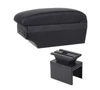 RORVECQ Boîte D'accoudoir Auto Pour Renault Pour Clio 5 Boîte D'accoudoir Pour Captur Pour Clio5 Rangement Console Centrale Accoudoir Cuir(Ligne noire E1)