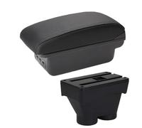 RORVECQ Boîte D'accoudoir Boîte De Rangement Accessoires Auto Pièces De Rétrofit Détails Intérieurs Porte-auto Cendrier Pour Peugeot 208 2012-2018(B2 ligne noire 3USB)