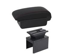RORVECQ Boîte D'accoudoir Universelle Pour Voiture Accoudoir Universel Accessoires Auto Boîte De Rangement Pièces Retrofit Réduction Fatigue(B1 Noir rouge 3USB)