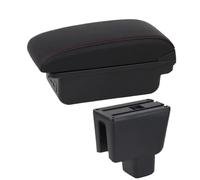 RORVECQ Boîte D'accoudoir Voiture Pour BR-V Boîte D'accoudoir Centrale Boîte De Rangement Intérieur Pièces De Retrofit Accessoires Auto(B1 Noir rouge 3USB)