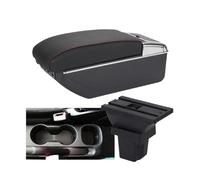 RORVECQ Boîte D'appuie-bras Auto Boîte De Rangement Bras Accessoires Pour C&hevrolet Pour Trax Pour Tracker 2015 2016 2017 2018(B1 Noir rouge 3USB)