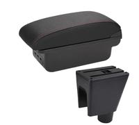 RORVECQ Boîte De Rangement D'accoudoir Pour Voiture Pour Chevrolet Pour Spark III Pour Aveo Pour T200 Boîte D'accoudoir Accessoires Auto(B1 Noir rouge 3USB)