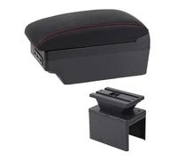 RORVECQ Boîtier D'accoudoir Pour Fiat Pour Grande Pour Punto Pour Fiat Pour Punto Voiture Boîtier De Rangement Central Avec USB(D1 Red Line)