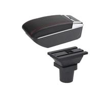 RORVECQ Boîtier D'accoudoir Pour Toyota Pour Yaris 3 Hybride Pour Yaris Pour Vitz Boîtier D'accoudoir Voiture Intérieur Retrofit Boîte De Rangement Centrale(Ligne rouge B1 PAS d'USB)
