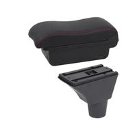 RORVECQ Boîtier D'Accoudoir Voiture Pour Citroen C3 C4 Boîtier D'Accoudoir Boîtier De Rangement Intérieur Pièces De Rétrofit(A1 Noir rouge SANS USB)