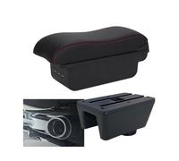 RORVECQ Boîtier De Rangement D'accoudoir Auto Pièces De Retrofit Accessoires Intérieurs Auto Bras Pour Seat Pour Ibiza Pour Ibiza 6j Pour Ibiza 6L(B1 Noir rouge 3USB)