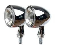 RORVECQ Clignotant Universel 3 en 1 Avant Blanc Feu De Position Feu Stop Clignotant Clignotant À LED 1000 DF(Chrome 4 Wires)