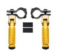 RORVECQ Collier De 23-27mm Pièce De Moto CNC Pédales Universelles Motos Repose-Pieds Plié Pour Cyclomoteurs Scooters Vélo Motocyclette(Or)