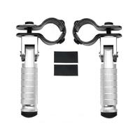 RORVECQ Collier De 23-27mm Pièce De Moto CNC Pédales Universelles Motos Repose-Pieds Plié Pour Cyclomoteurs Scooters Vélo Motocyclette(Argenté)