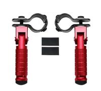 RORVECQ Collier De 23-27mm Pièce De Moto CNC Pédales Universelles Motos Repose-Pieds Plié Pour Cyclomoteurs Scooters Vélo Motocyclette(ROUGE)