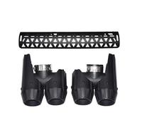 RORVECQ Embout D'échappement Rond Noir En Alliage D'aluminium Pour Land Rover Pour Defender 90 110 130 2020 2021 2022 2023 2024 2025(Round hole+mesh 3.0B)