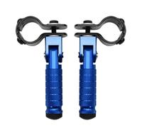 RORVECQ Pièce moto en aluminium CNC 8mm Pédales universelles Repose-pieds pliés Pour Motos Cyclomoteurs Karts Scooters(Bleu)