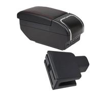 RORVECQ Pour BR-V Accoudoir Pour Mobilio BR-V Boîte D'accoudoir Centrale Voiture Stocker Contenu Boîte De Rangement Bras Pièces Auto(E red line 9USB)