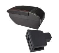 RORVECQ Pour BR-V Accoudoir Pour Mobilio BR-V Boîte D'accoudoir Centrale Voiture Stocker Contenu Boîte De Rangement Bras Pièces Auto(Ligne rouge F Pas d'USB)