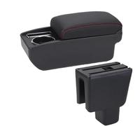 RORVECQ Pour BR-V Boîte D'accoudoir Pour BRV Accoudoir Voiture Retrofit Intérieur Boîte De Rangement Centrale Porte-gobelet Accessoires Auto(C1 Noir rouge PAS d'USB)