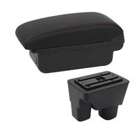 RORVECQ Pour C&hevrolet Pour Onix 2020 2021 2022 2023 2024 Boîte À Accoudoir De Voiture Boîte De Rangement Accessoires Auto Retrofit Intérieur(A1 Noir rouge SANS USB)