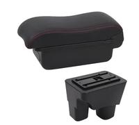 RORVECQ Pour C&hevrolet Pour Onix 2020-2024 Boîte D'accoudoir De Voiture Boîte De Rangement Surface Intérieur Accessoires Auto De Retrofit(A1 Noir rouge SANS USB)