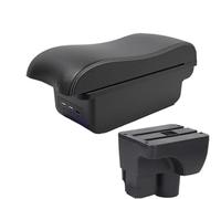 RORVECQ Pour C&hevrolet Pour Sail 3 Pour Aveo 3 Accoudoir De Voiture Pièces De Retouche Boîte De Rangement Décoration Accessoire Auto(B3 Noir blanc 3USB)
