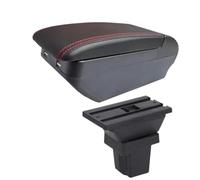 RORVECQ Pour C&hevrolet Pour Tracker Holden Pour Trax 2013 2014 2015 2016-2020 Boîte D'accoudoir Auto Caisse De Rangement Bras Accessoires(H ligne rouge 4USB)
