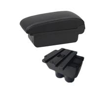 RORVECQ Pour Caddy Boîtier Bras De Confort Central Boîte De Rangement Centrale Accessoires Auto Intérieurs De Retrofitting(A1 Noir blanc NOUSB)