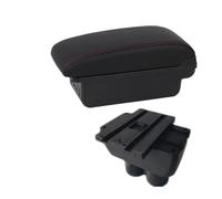 RORVECQ Pour Caddy Boîtier Bras De Confort Central Boîte De Rangement Centrale Accessoires Auto Intérieurs De Retrofitting(B1 Noir rouge 3USB)