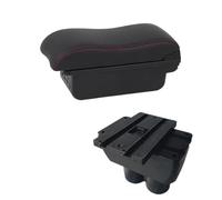 RORVECQ Pour Caddy Boîtier Bras De Confort Console Centrale Repos De Coude Boîte De Rangement Avec Ports USB Porte-Gobelet(B red line 3USB)