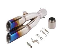 RORVECQ Pour CBR1000RR Pour NMAX R6 CB650f Silencieux D'échappement Universel 38-51 Mm Double Sortie Droite/gauche DB Killer Pour Moto(Style E)