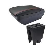 RORVECQ pour Citroën C1 Boîtier D'accoudoir Voiture Boîte De Rangement Accessoires Auto Intérieurs Rétrofit(F Black Red No USB)
