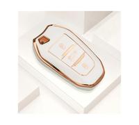 RORVECQ pour Citroen C1 C2 C4 C6 C3-XR pour Picasso pour Grand DS3 DS5 Coque De Protection pour Clé Voiture en TPU avec Porte-Clés(Blanc)