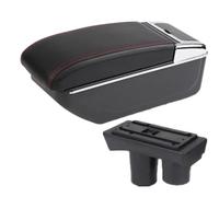 RORVECQ Pour Citroen C2 C3 Boîte D'accoudoir Boîte De Rangement Pièces Retrofit Intérieur Accessoires Auto(Ligne rouge B1 PAS d'USB)