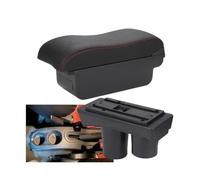 RORVECQ Pour Citroen C3 C2 Accoudoir Boîte De Rangement Porte-Gobelet Accessoires De Modification(C1 Noir rouge PAS d'USB)