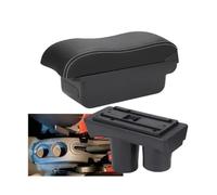 RORVECQ Pour Citroen C3 C2 Accoudoir Boîte De Rangement Porte-Gobelet Accessoires De Modification(C3 Noir blanc SANS USB)