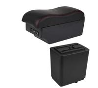 RORVECQ Pour Citroën Pour Berlingo Boîte D'accoudoir Boîte De Rangement Central Retrofit Détails Intérieurs(C red line 7USB)