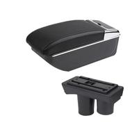 RORVECQ Pour Citroën Pour C-Élysée Boîte De Rangement Accoudoir Auto Intérieur Retrofit Cendrier Porte-gobelet Accessoires Auto(Ligne noire B2 SANS USB)
