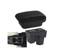 RORVECQ Pour City Boîte D'accoudoir Intérieur Retrofit Dédié Centre De Rangement Accessoires Auto(A1 Noir rouge SANS USB)