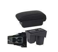 RORVECQ Pour City Boîte D'accoudoir Intérieur Retrofit Dédié Centre De Rangement Accessoires Auto(B2 ligne noire 3USB)