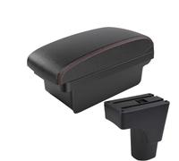 RORVECQ Pour Datsun GO Boîte À Accoudoir Pour Datsun GO Plus Accoudoir Central Universel Pour Voiture Boîte De Rangement Porte-gobelet(A1 Noir rouge SANS USB)