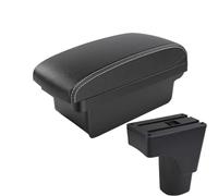 RORVECQ Pour Datsun GO Boîte À Accoudoir Pour Datsun GO Plus Accoudoir Central Universel Pour Voiture Boîte De Rangement Porte-gobelet(A3 Black white NO USB)