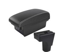 RORVECQ Pour Datsun GO Boîte À Accoudoir Pour Datsun GO Plus Accoudoir Central Universel Pour Voiture Boîte De Rangement Porte-gobelet(B3 Noir blanc 3USB)