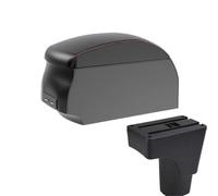 RORVECQ Pour Datsun GO Pour GO Plus Boîte De Rangement D'accoudoir Central Universel Voiture Porte-gobelet(A1 Black Red single)