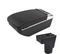 RORVECQ Pour Datsun GO Pour GO Plus Boîte De Rangement Universelle Accoudoir Central Voiture Porte-gobelet(A1 Noir rouge 7USB)