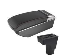 RORVECQ Pour Datsun GO Pour GO Plus Boîte De Rangement Universelle Accoudoir Central Voiture Porte-gobelet(B1 Black red NO USB)