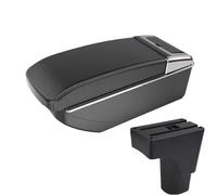 RORVECQ Pour Datsun GO Pour GO Plus Boîte De Rangement Universelle Accoudoir Central Voiture Porte-gobelet(B3 Black white NO USB)