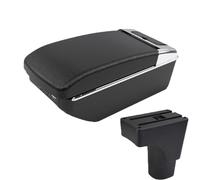 RORVECQ Pour Datsun GO Pour GO Plus Boîte De Rangement Universelle Accoudoir Central Voiture Porte-gobelet(A2 Black line7 USB)