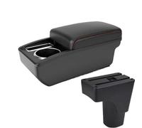 RORVECQ Pour Datsun Pour GO Pour GO Plus Universel Accoudoir Central Auto Boîte Rangement Porte-gobelet Interface USB(A1 Noir rouge SANS USB)
