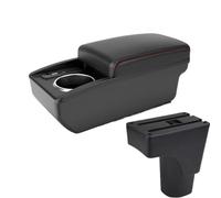 RORVECQ Pour Datsun Pour GO Pour GO Plus Universel Accoudoir Central Auto Boîte Rangement Porte-gobelet Interface USB(B1 Red line 6 usb)