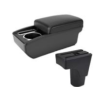 RORVECQ Pour Datsun Pour GO Pour GO Plus Universel Accoudoir Central Auto Boîte Rangement Porte-gobelet Interface USB(Ligne noire A2 Pas d'USB)