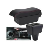 RORVECQ Pour F&ord Pour EcoSport 2018 2019 2020 2021 2022 2023 2024 Armadioir Voiture Boîte De Rangement Bras Accessoires Auto Pièces Retrofit(B1 Noir rouge 3USB)