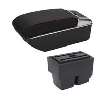 RORVECQ Pour F&ord Pour Fiesta Boîte À Accoudoir Auto Détails Intérieurs Pièces Spéciales Pièces Retrofit Accessoires Auto Boîte De Rangement Centrale(B1 Noir rouge 7USB)